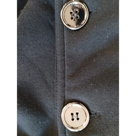 New Look Black Double Breasted Shiny Buttoned Belted Trench Fleece Pea Coat 2X - Picture 11 of 13